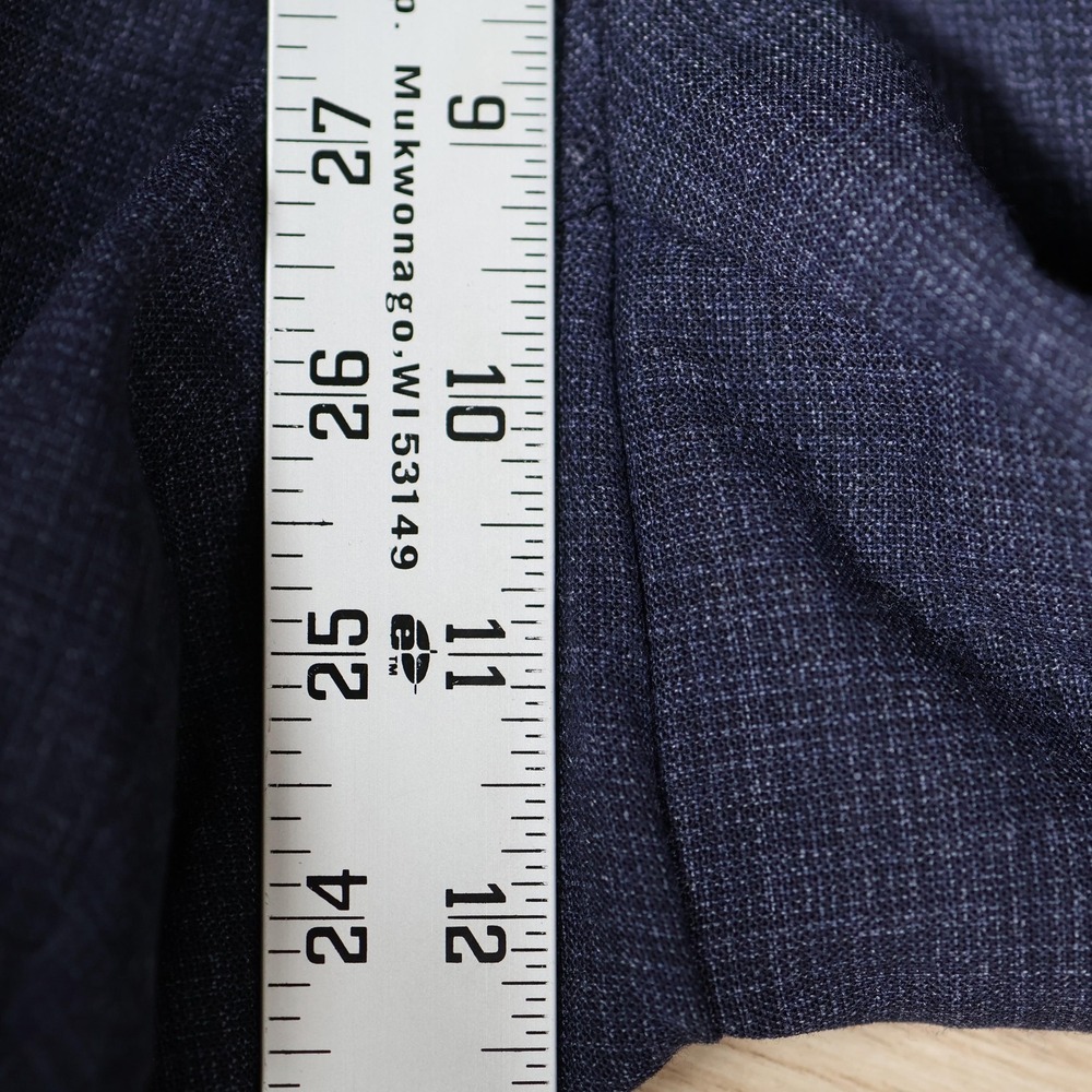 Zanella Curtis Pants Mens 32x30 Blue Dress Slim Straight Tweed Wool Blend Italy - Picture 8 of 14
